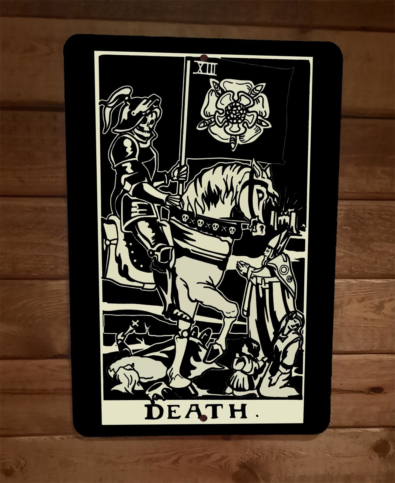 Black Death Tarot Card Spiritual 8x12 Metal Wall Sign