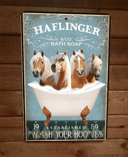 Halflinger Horse Bath Soap 8x12 Metal Wall Sign Animal Poster