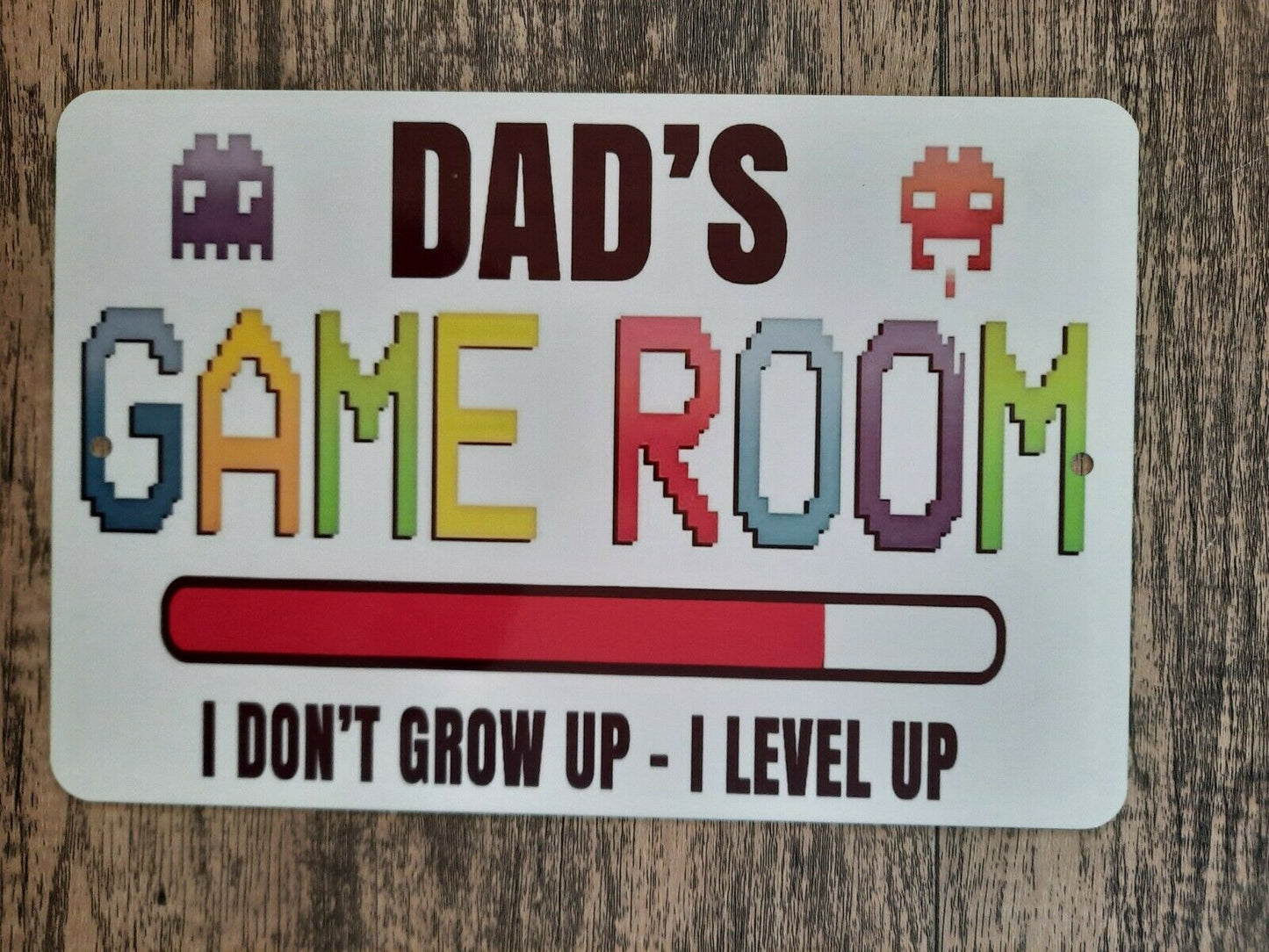 Dads Game Room Video Game Arcade 8x12 Metal Wall Sign