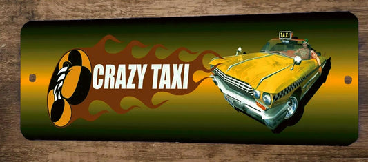 Crazy Taxi Arcade Video Game 4x12 Metal Wall Sign Marquee Banner Poster