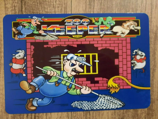 Zoo Keeper 8x12 Metal Wall Sign Classic Arcade Video Game