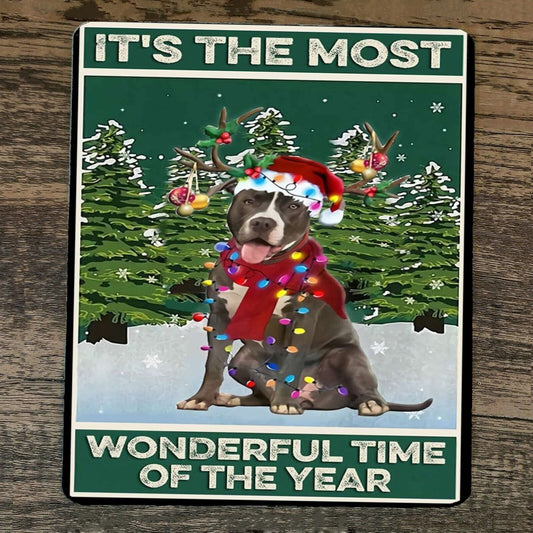 Mouse Pad Its The Most Wonderful Time of the Year Christmas Dog Xmas