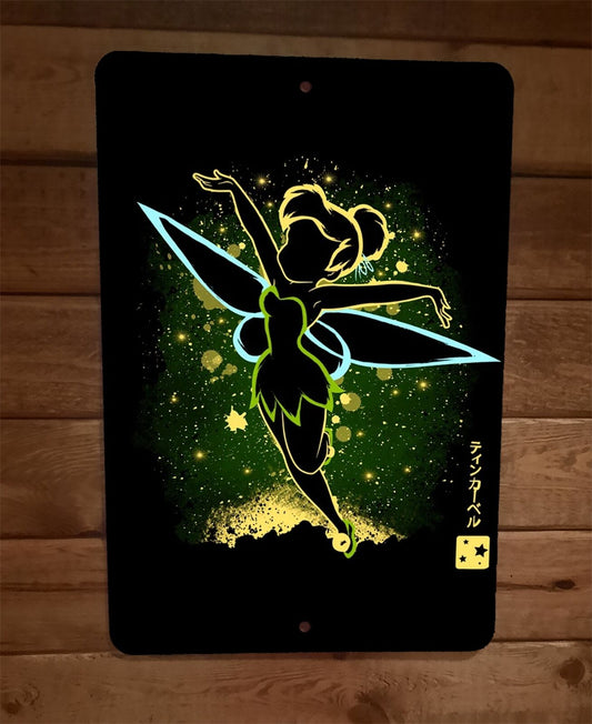 Neon Fairy Tinkerbell 8x12 Metal Wall Sign Poster