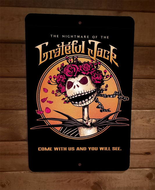 Nightmare of the Grateful Dead Jack 8x12 Metal Wall Sign Skellington Christmas