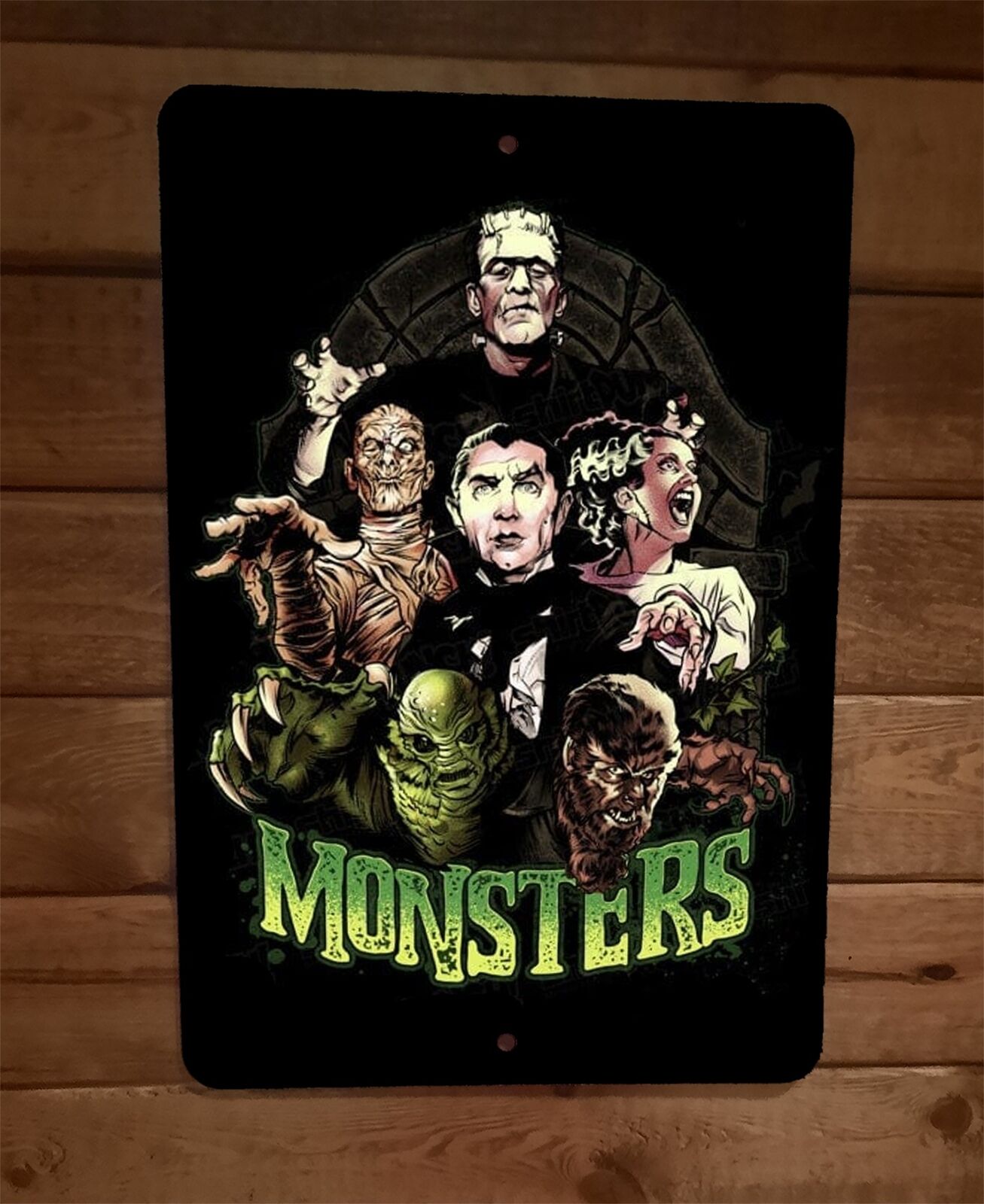 Monsters Horror Halloween 8x12 Metal Wall Sign