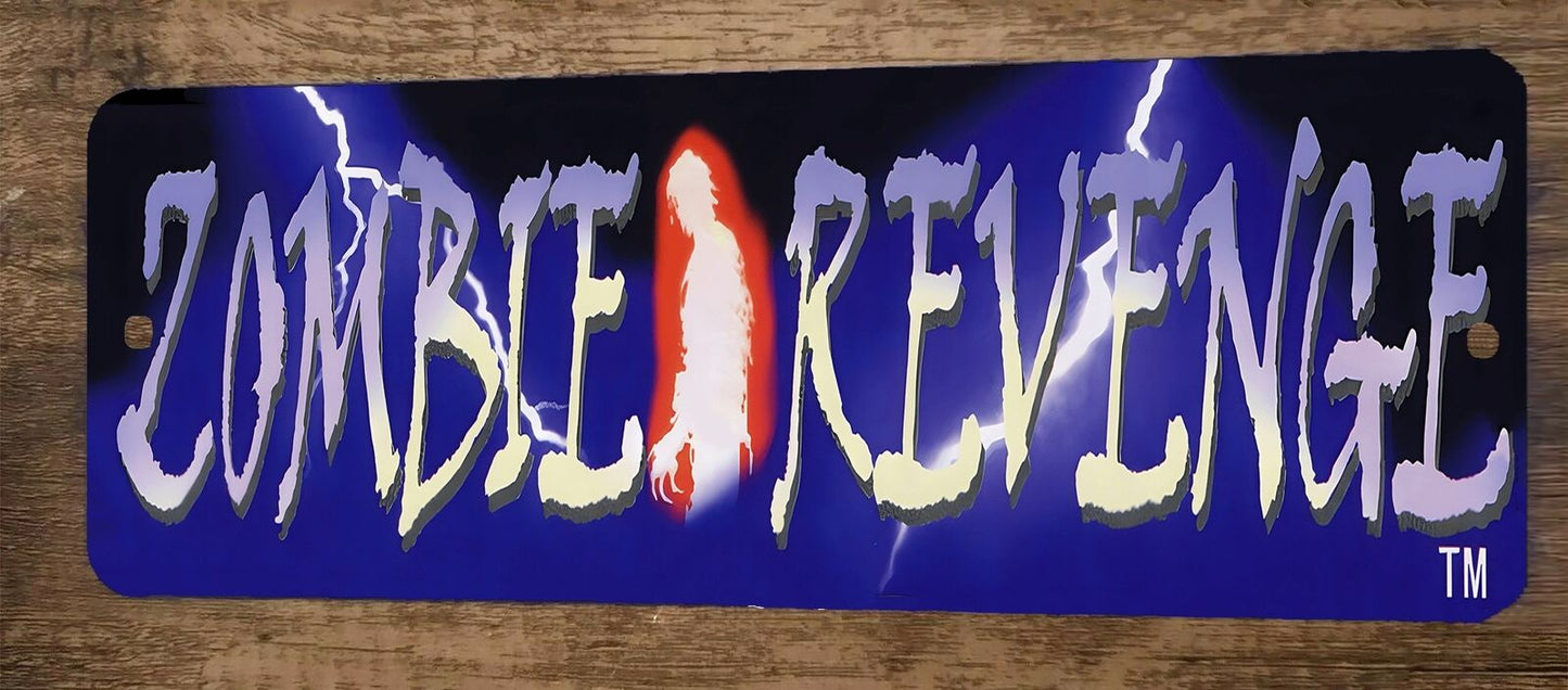 Zombie Revenge Arcade Video Game 4x12 Metal Wall Marquee Banner Sign Poster