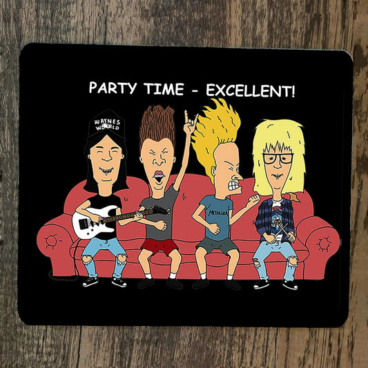 Mouse Pad Party Time Excellent Beavis Butthead Waynes Garth World