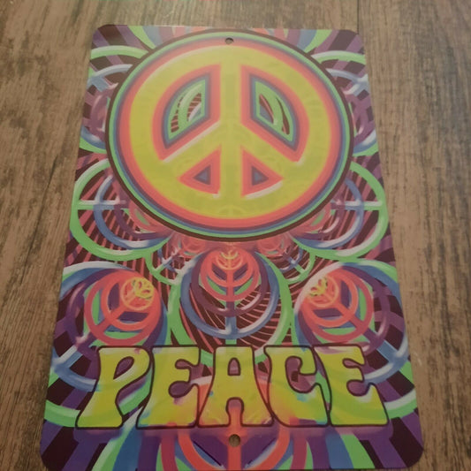 PEACE SYMBOL Misc Poster Hippie 420 Mary Jane Style 8x12 Metal Wall Sign