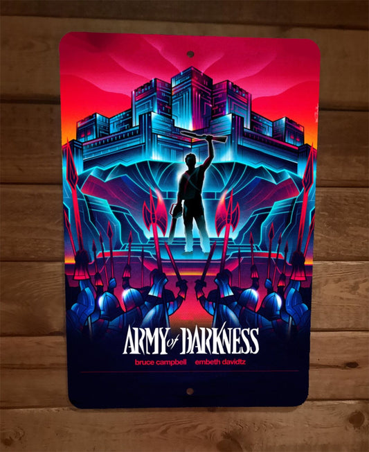 Army of Darkness Cartoon Art 8x12 Metal Wall Sign Movie Poster
