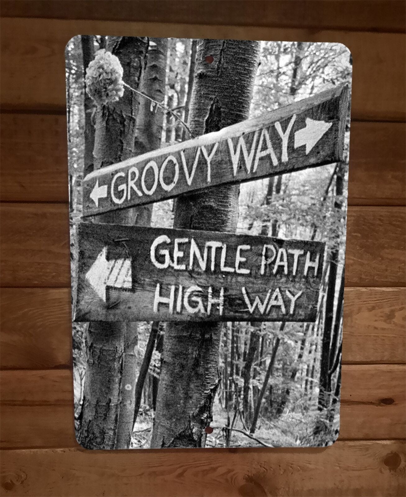 Groovy Way Gentle Path High Way Crossing 8x12 Metal Wall Sign Poster