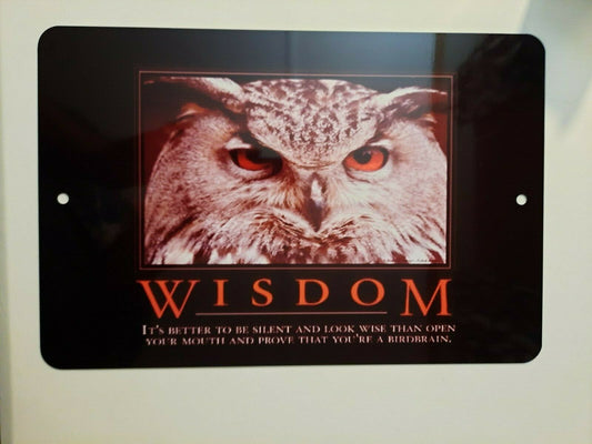 Wisdom Quote 8x12 Metal Wall Sign Its Better to Be Silent