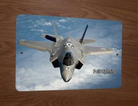 Lockheed Martin F-35 Lightning Stealth Jet Airplane Military 8x12 Metal Sign