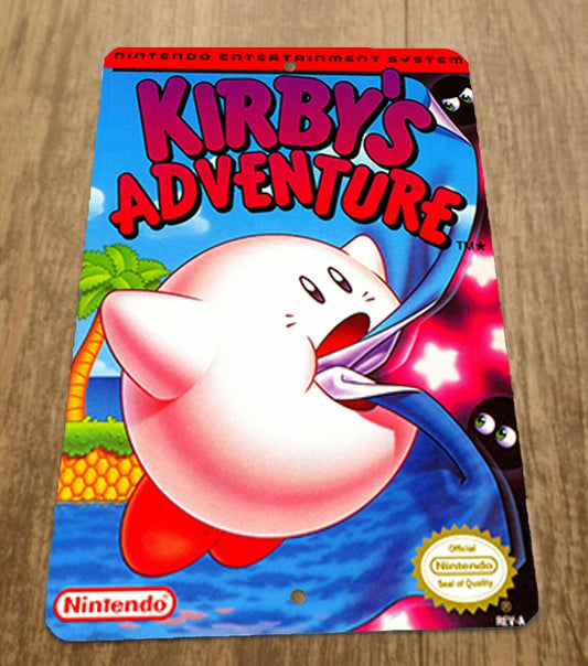 Kirbys Adventure Nintendo Box Cover Art NES 8x12 Metal Wall Sign Arcade Video Game