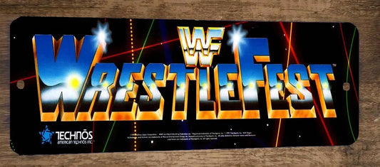 Wrestlefest WWF Arcade 4x12 Metal Wall Video Game Sign