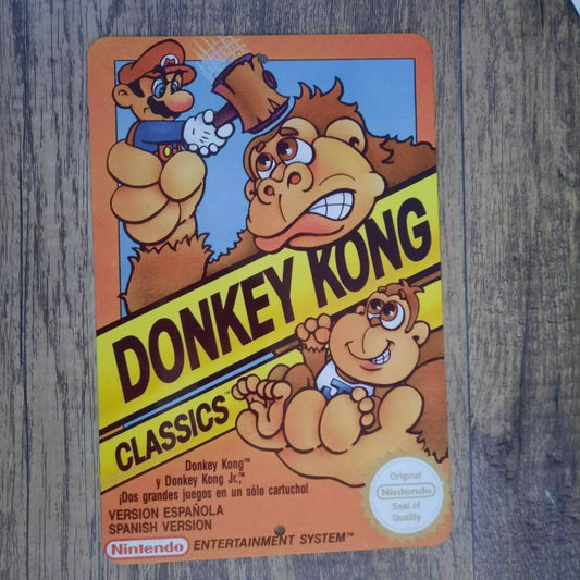 Donkey Kong Classics Box Cover Artwork 8x12 Metal Wall Sign Arcade Video Game