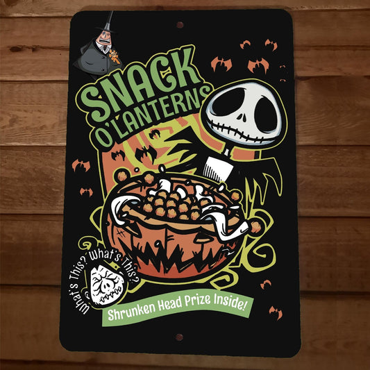 Snack Olanterns Cereal Jack Skelington 8x12 Metal Wall Sign Poster