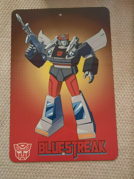 Transformers BLUESTREAK Autobot  8x12 Metal Wall Sign Garage Man Cave