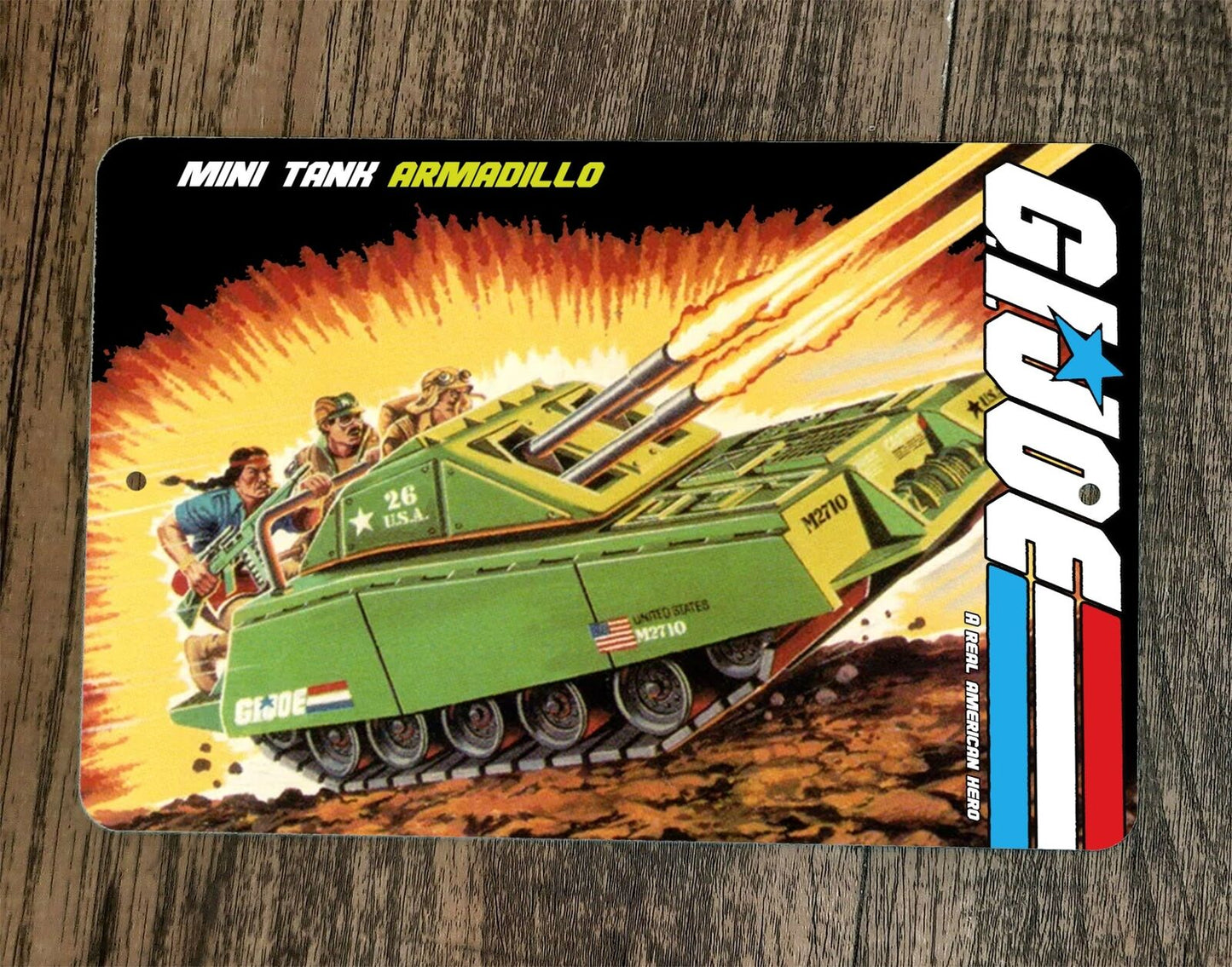 Mini Tank Armadillo GI Joe Art 8x12 Metal Wall Sign Retro 80s
