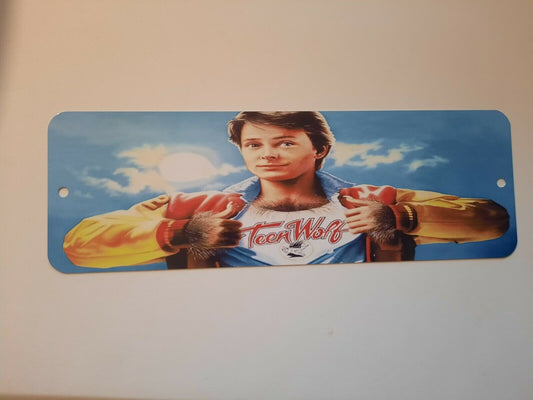 Teen Wolf Banner Marquee 4x12 Metal Wall Sign Retro 80s Movie Poster