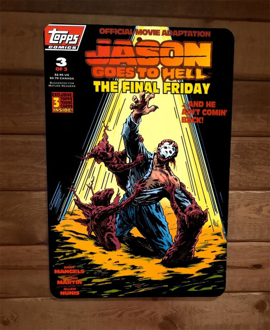 Jason Goes to Hell #3 Comic Cover Friday 13th 8x12 Metal Wall Sign Movie Poster