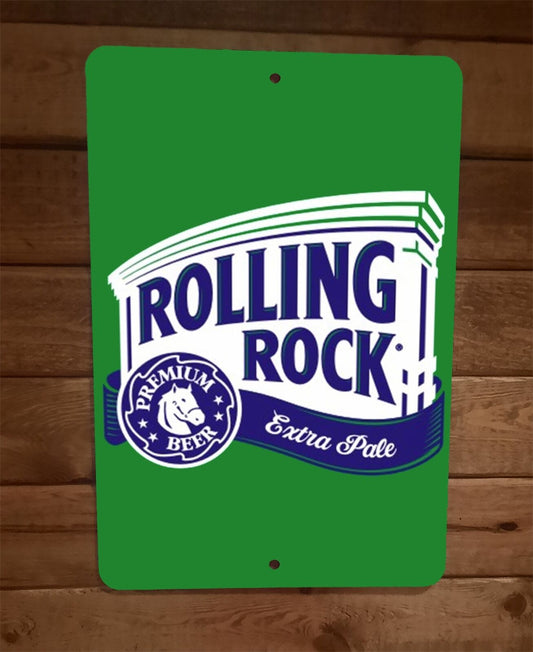 Rolling Rock Extra Pale Ale Beer 8x12 Metal Wall Bar Sign Poster