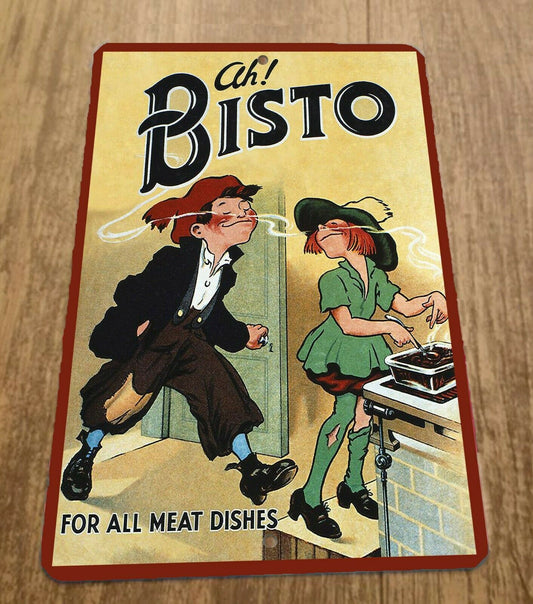 Ah Bisto For All Meat Dishes 8x12 Metal Wall Vintage Misc Poster Sign