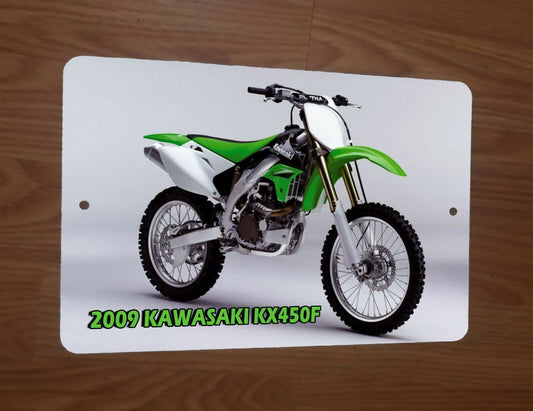 2009 Kawasaki KX450F Motocross Motorcycle Dirt Bike Photo 8x12 Metal Wall Sign Garage Poster