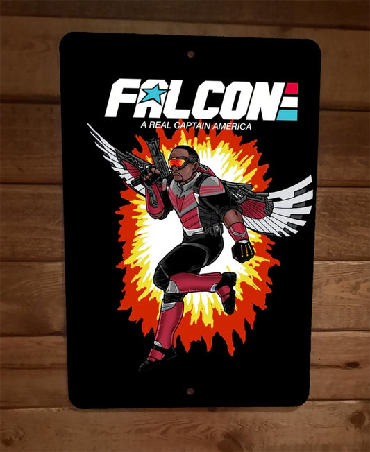 Falcon a Real Captain America GI Joe Marvel Avengers Parody 8x12 Metal Wall Sign
