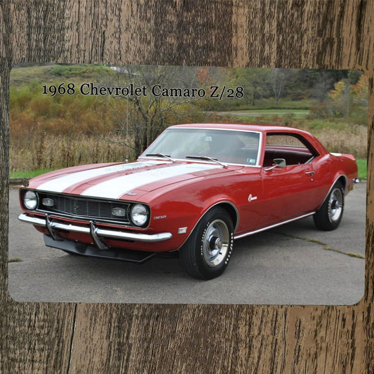 1968 Chevrolet Chevy Camaro Z28 Muscle Car 8x12 Metal Wall Garage Sign Poster