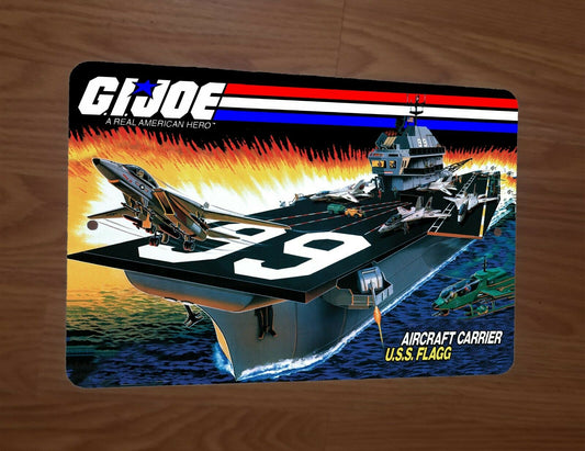 GI Joe USS Flagg Aircraft Carrier Artwork 8x12 Metal Wall Sign Retro 80s Cartoon