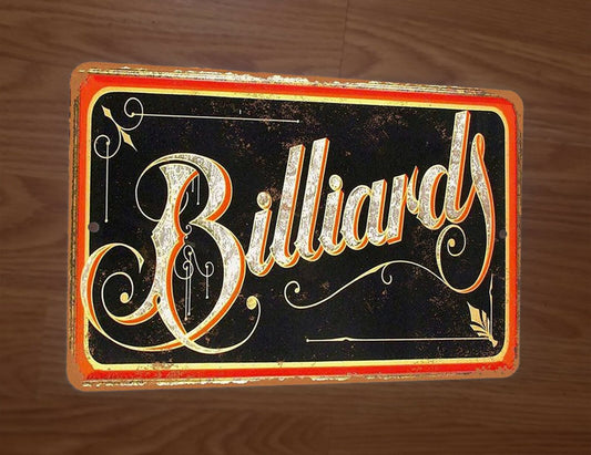 Vintage Looking Billiards 8x12 Metal Wall Sports Bar Sign