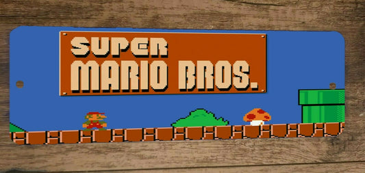 Super Mario Bros Brothers 4x12 Metal Wall Sign Retro 80s