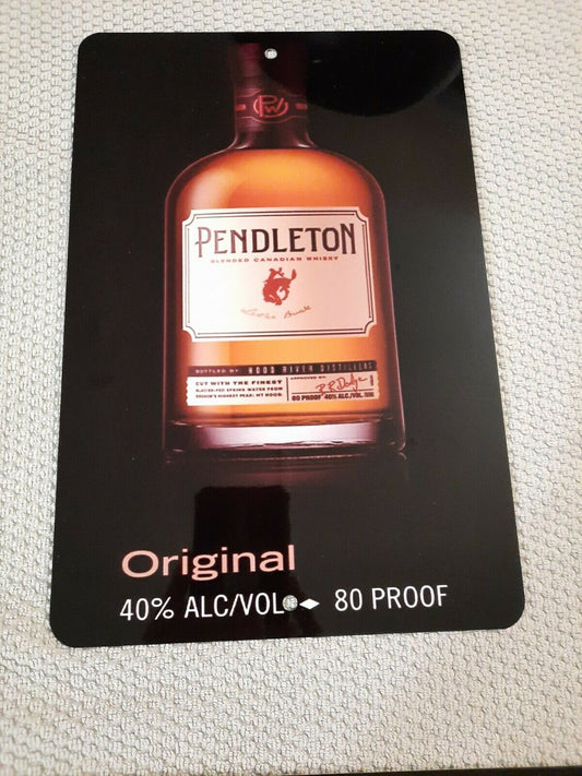 Pendleton Original Whisky Bottle 8x12 Metal Wall Bar Sign Liquor Alcohol