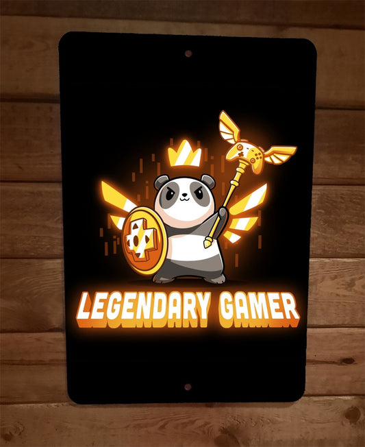 Legendary Gamer Panda Zelda 8x12 Metal Wall Sign