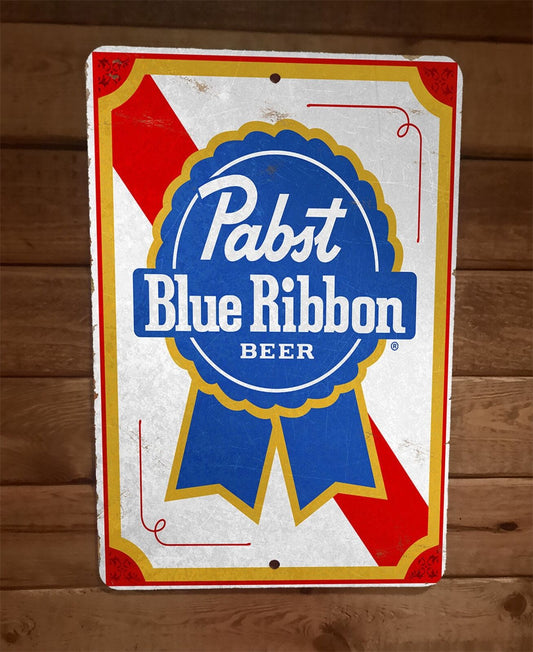 PBR Pabst Blue Ribbon Beer Vintage Look 8x12 Metal Wall Bar Sign Poster