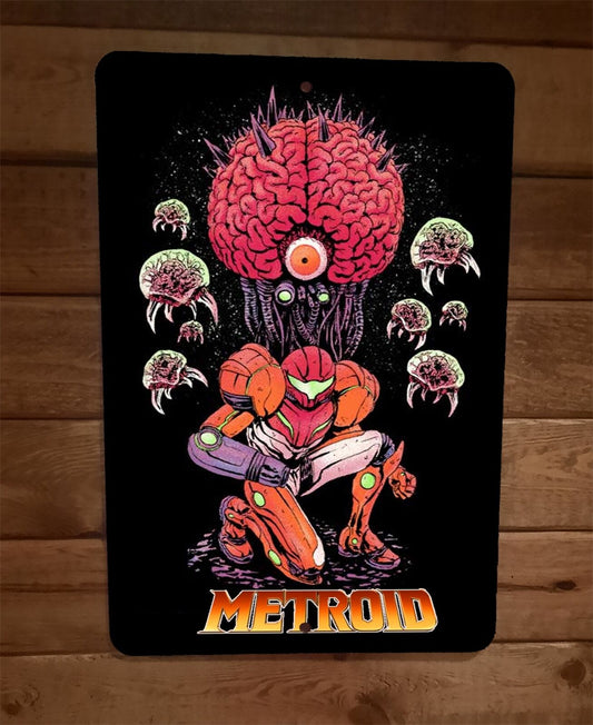 Mother Brain Metroid 8x12 Metal Wall Sign Poster Video Game