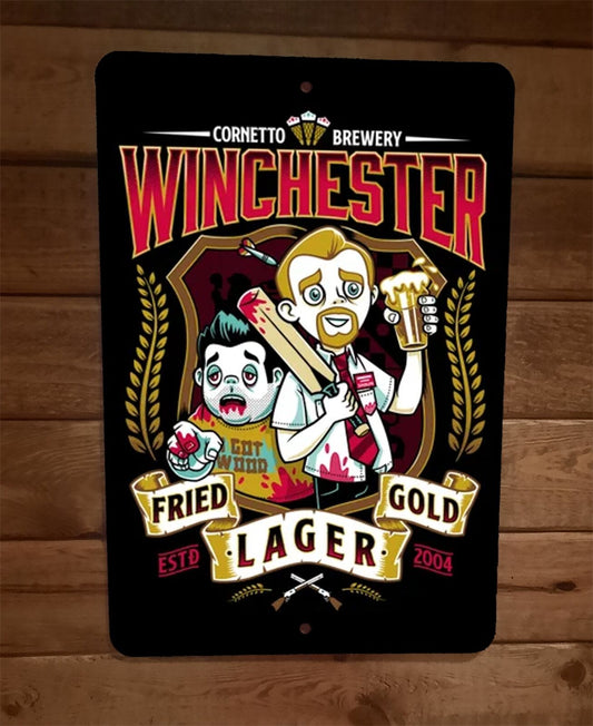 Winchester Fried Gold Lager 8x12 Metal Wall Bar Sign