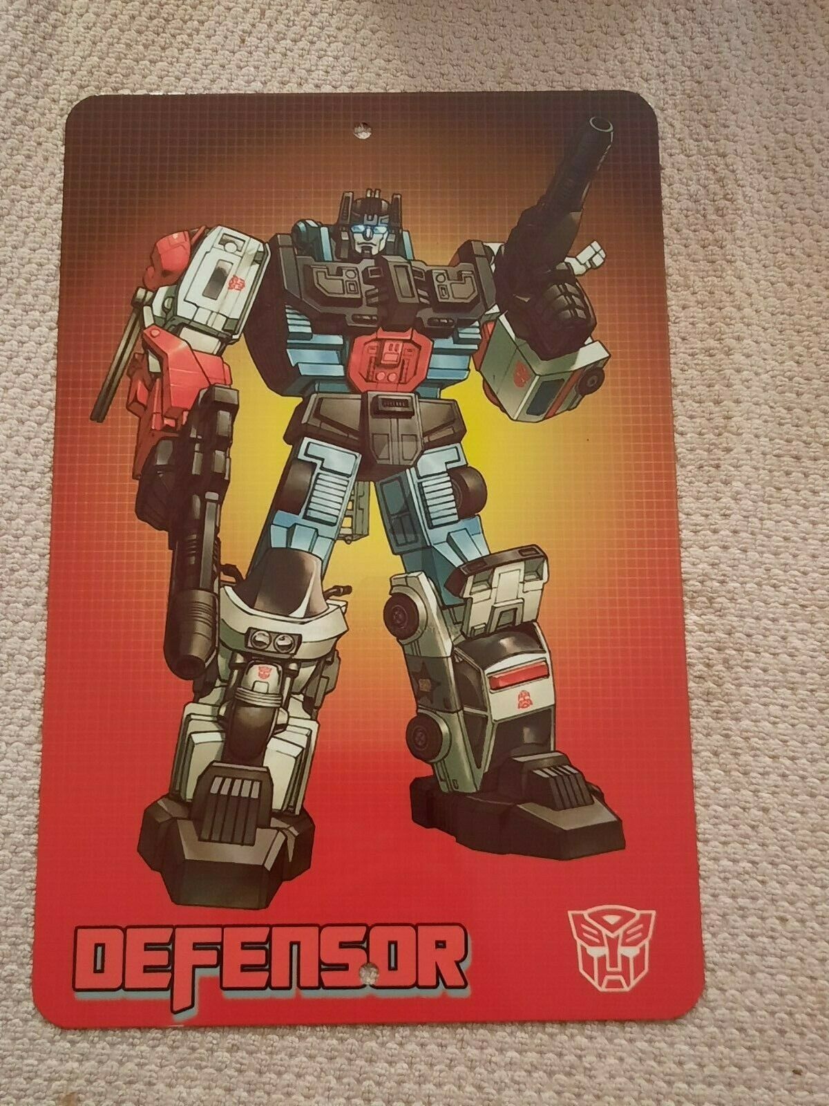 Transformers DEFENSOR Autobot 8x12 Metal Wall Sign