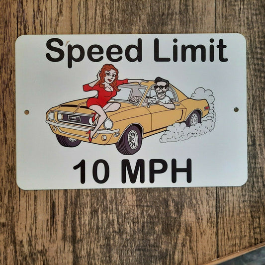 Speed Limit 10 MPH 8x12 Metal Wall Outdoor Sign