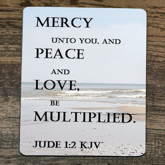 Mouse Pad Jude 1:2 Bible Verse Mercy Unto You Peace and Love Multiplied