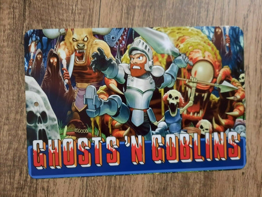 Ghosts n Goblins 8x12 Metal Wall Sign Video Game Classic Arcade Retro 80s