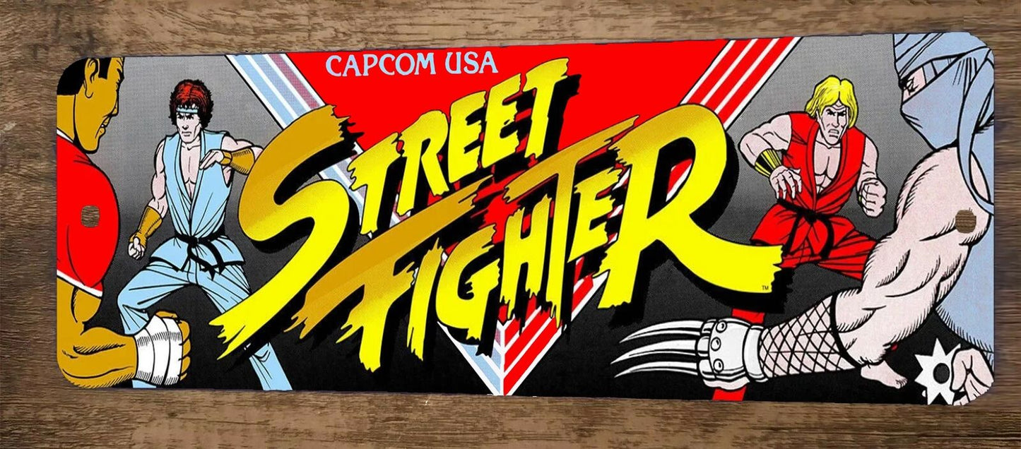 Street Fighter Arcade 4x12 Metal Wall Video Game Sign