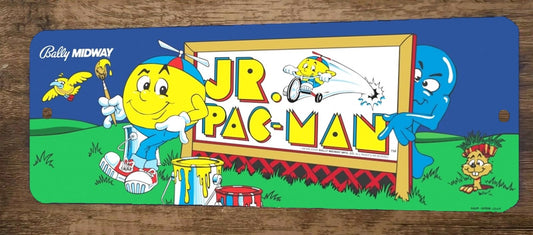 Jr Pac Man Arcade 4x12 Metal Wall Video Game Sign