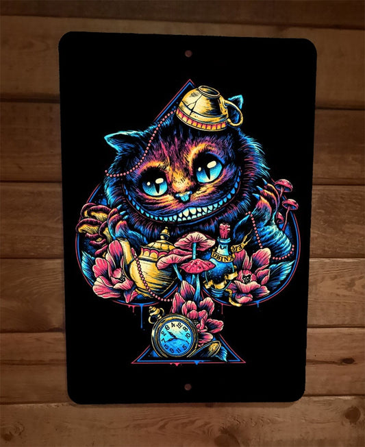 Cool Cheshire Cat 8x12 Metal Wall Sign Poster