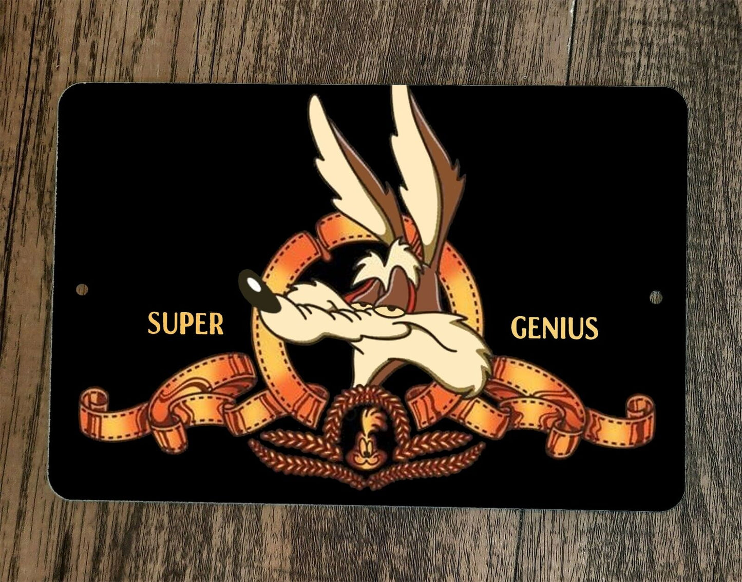 Super Genius Looney Coyote 8x12 Metal Wall Sign Wile E