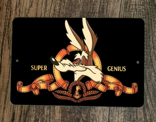 Super Genius Looney Coyote 8x12 Metal Wall Sign Wile E