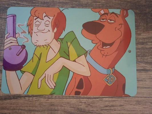Stoner Scooby Doo and Shaggy 8x12 Metal Wall Sign Hanna Barbera 420 Mary Jane