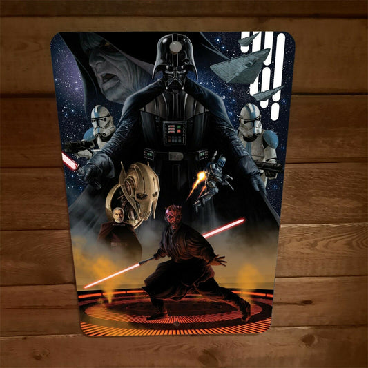 Star Wars Empire Sith Lords Darth Vader Maul Palpatine 8x12 Metal Wall Sign