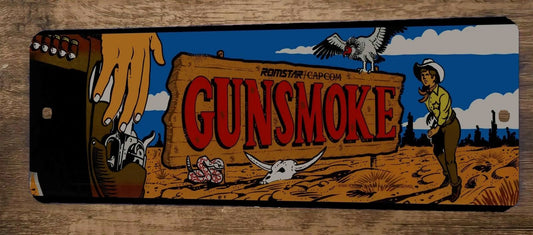 Gunsmoke Arcade Video Game 4x12 Metal Wall Sign Marquee Banner Poster