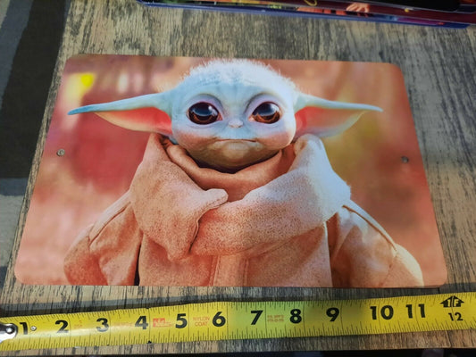 Star Wars Grogu Baby Yoda The Mandalorian 8x12 Metal Wall Sign